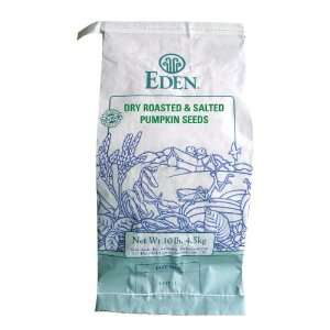 Eden Pumpkin Seeds, Dry Roasted & Salted, Organic, 10 Pound  