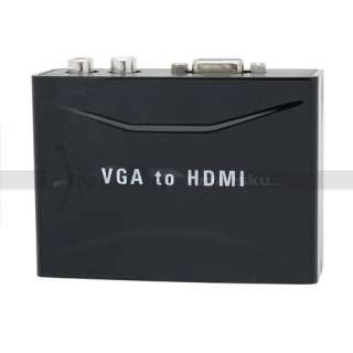 PC Laptop VGA Video Audio L/R to HDMI 1080P HDTV AV TV Converter Box+ 