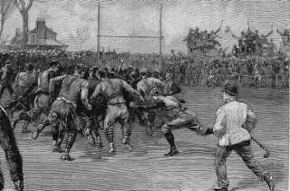 FOOTBALL PLAYER INJURED OUT OF GAME EARLY 1891 FOOTBALL  