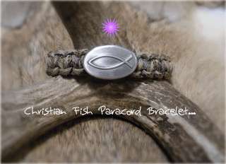 Mans ichthus Paracord Faith Prayer Bracelet Spiritual Military 