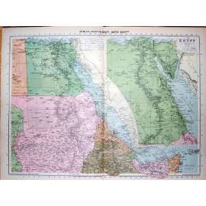   1935 Map Africa Egypt Sudan Red Sea Sahara Abyssinia