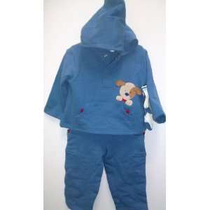  Baby Boy 18 Months, Blue Puppy Dog, 3 Piece Dress Winter Outfit Baby