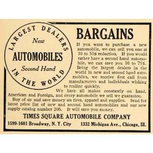  1908 Ad Square Second Hand Automobiles Dealers New York 