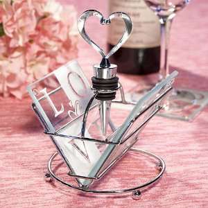 Love Design Coaster And Wine Bottle Stopper Sets F2619 Quantity of 15 