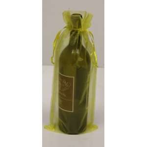  6 Yellow Organza Bags   Bottle/Wine Bags Gift Pouch, 6 x 