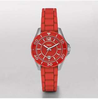 New Fossil ES2937 Riley Mini Silicone Red Ladies Watch in Original Box 