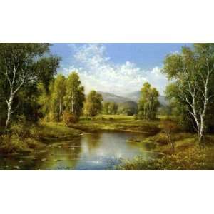 Buchner 55W by 35H  A river landscape Super Resin Gloss 1 3/4 