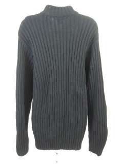 NAPOLIELLO Black Cotton Ribbed Half Zip Sweater Size L  