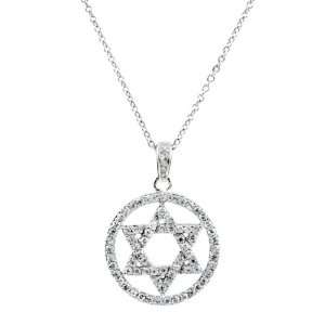  Aris Pave CZ Star of David Necklace Emitations Jewelry