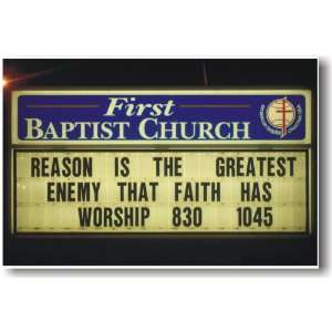  Enemy That Faith Has   Funny Humor Joke Poster