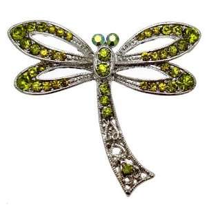 Acosta   Green Crystal   Dragonfly Brooch Jewelry