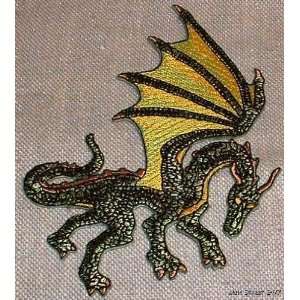 Green Winged DRAGON Figure Embroidered PATCH