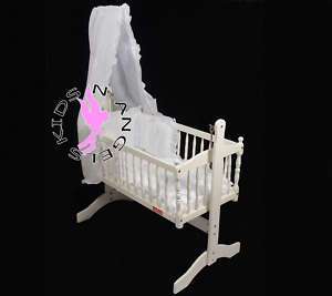Broderie Anglais 3piece Swinging Crib Bedding Set White  