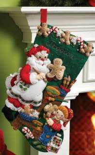   Christmas Cookies Stocking Felt Applique Kit 18 Long 