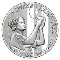 September 11, 2001   2011 P Always Remember 9/11 Silver Proof Medal 