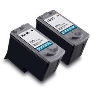 2pk Printronic For Canon PG30 CL31 PG 30 CL 31 Black Color Ink 