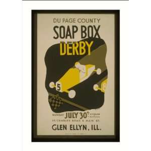  WPA Poster (M) Du Page County soap box derby  Glen 