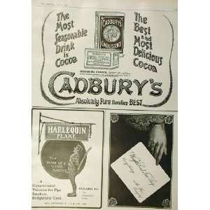  Cadbury Cocoa 1905 Advert, Harlequin Flake Tobacco