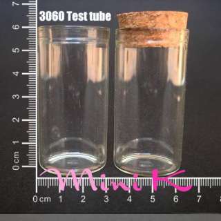 10 1000p Clear Glass Bottle Cork 25ml Test tube 3060  