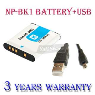 NP BK1 Battery for Sony Cyber shot DSC S950 S980 W180 W190 MHS PM1+USB 