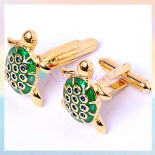 Cool Gold Plated Turtle Cuff Link Cufflinks Set for Men  