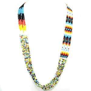 MULTICOLOR NATIVE LONG LAYERED NECKLACE WHOLESALE 32/2  