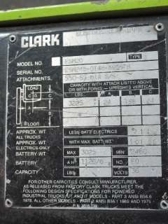 CLARK ESM20 ELECTRIC FORKLIFT 3225 LBS  
