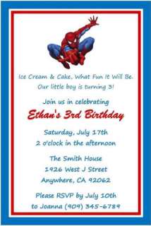 Spiderman Superhero Birthday PDF CD w/ Invitation Favors Water Candy 
