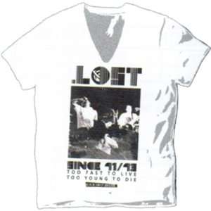 Lost The Origin Vneck Mens Short Sleeve Casual Shirt   White   Large
