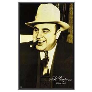 Al Capone   Cigar   Framed Poster   Quality Black Metal Frame 22 x 34 