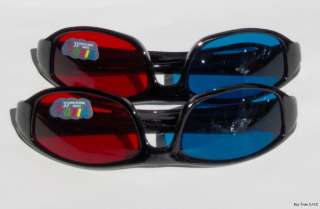 Pair Kids 3D Anaglyph Glasses Red Cyan/Blue Resin New  
