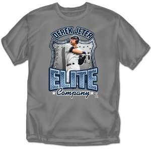  New York Yankees MLB Derek Jeter #2 Elite Mens Tee (Gray 