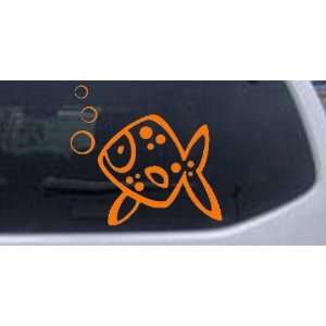 Cute Fish Animals Car Window Wall Laptop Decal Sticker    Orange 10in 