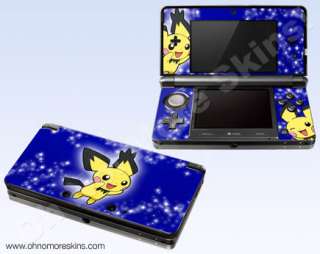 Nintendo 3DS Skin Vinyl Decal   Pokemon Pichu #2 Blue  