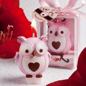 Adorable pink owl candles 