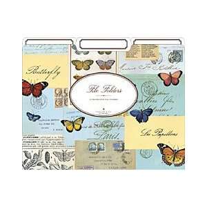  Cavallini Decorative File Folders  Butterfly Collage 