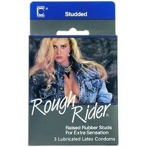  Contempo Rough Rider Studded Condoms 3/Pk