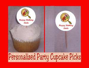 Egyptian or Asian Personalized Birthday Cupcake Picks  