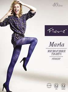 Fiore Marla Street Microfibre Patterned Tights 40 D  