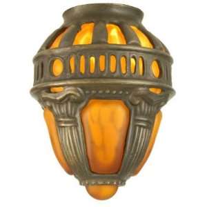   Meyda 22087 Victorian Art Glass Crown Shade   Amber