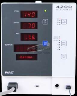 IVAC Corporation Vital Check 4200 Multi Parameter Monitor w/Road Case 