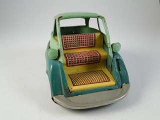 Vintage Tin Friction Drive Toy Car Bandai Isetta Japan Japanese Model 