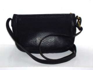   Vintage Black Leather Convertible Cross Body/Shoulder Bag Purse #4313