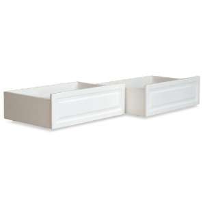  Queen/King Raised Panel Under Bed Storage Drawers   White 