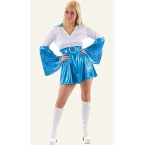  Abba Dancing Queen Blue/White Fancy Dress Costume Size US 
