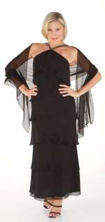 NEW DAYMOR COUTURE Tiered Silk Chiffon DRESS GOWN SIZE 14 $600 