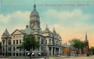 IA WATERLOO BLACK HAWK COUNTY COURT HOUSE C 1912 T47501  