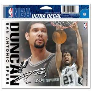 Tim Duncan   San Antonio Spurs 5x6 Cling Decal Sports 