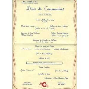  Linea C Diner Du Commandant Menu MN Franca C 1976 