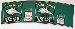 Vintage Tube Rose Scotch Snuff Label Salem, NC  